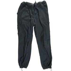 Black Cargo Pants Size Large Y2K Baggy Athleisure Sporty Comfy‎ Rave Streetwear